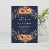 Rustisch Baby shower van de Bourgogne Kaart (Staand voorkant)