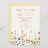 Rustisch Baby shower van wilde bloemen Kaart (Voorkant / Achterkant)