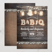 Rustisch Baby shower voor BaByQ-paren Kaart (Voorkant / Achterkant)