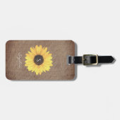 Rustisch Bagagelabel voor zonnebloemen, Monogram B (Voorkant horizontaal)