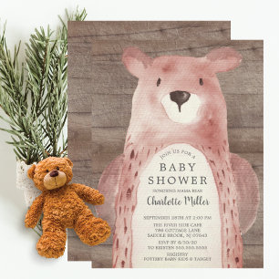 Rustisch Beer Genderneutraal Baby shower Kaart