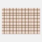 Rustisch beige bruin tartan geponste omslagpapier inpakpapier vel (Voorkant 2)