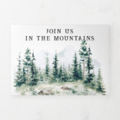 Rustisch bergbos | Weddenschap Drieluik Uitnodiging (Cover)