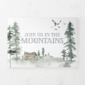 Rustisch bergbos | Weddenschap Drieluik Uitnodiging (Cover)