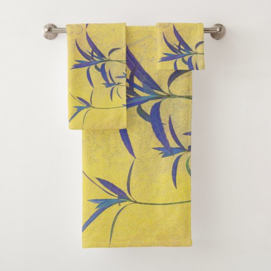 Rustisch blauw en geel bad handdoek (Insitu)