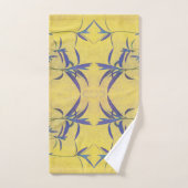 Rustisch blauw en geel bad handdoek (Handdoek)