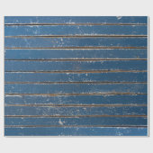 Rustisch blauw houtkool cadeaupapier (Vlak)