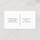 Rustisch blauw Roos Monogram Salon Visitekaartje (Achterkant)