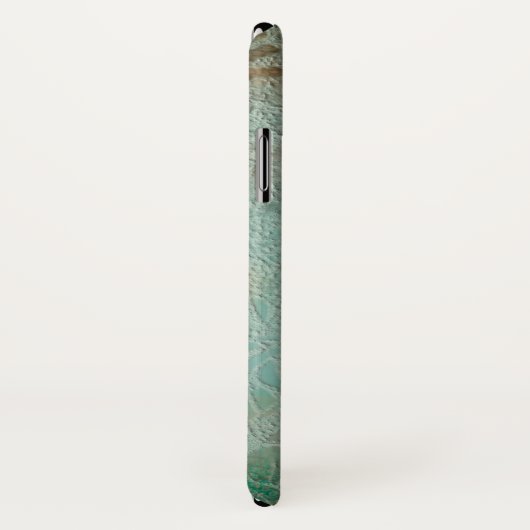  Rustisch Blauwgroen Faux Monogram Case-Mate iPhone Case (Achterkant / rechts)