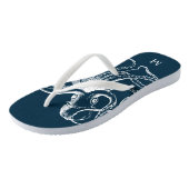 Rustisch Blue  Octopus Monogram Teenslippers (Schuin)