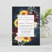 Rustisch Blue Wood, gemengd Lijst bruiloft Kaart (Staand voorkant)