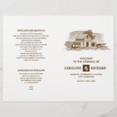 Rustisch Boerderij Barn Wood Wedding Folded Progra (Voorkant)