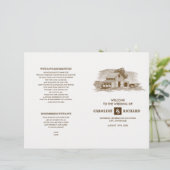 Rustisch Boerderij Barn Wood Wedding Folded Progra (Staand voorkant)
