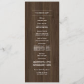 Rustisch Boerderij, Barn Wood Wedding Programme Programma (Achterkant)