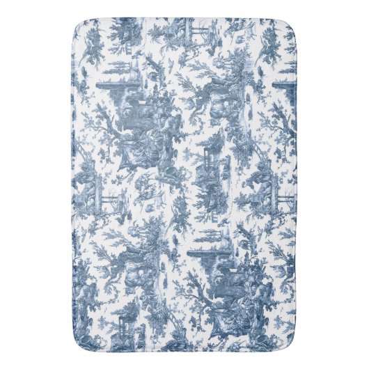  Rustisch Boerderij Frans Toile-Blue en White Badmat (Voorkant Verticaal)