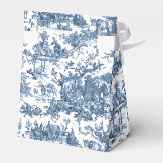  Rustisch Boerderij Frans Toile-Blue en White Bedankdoosjes (Achterkant)