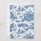  Rustisch Boerderij Frans Toile-Blue en White Notitiekaartje (Achterkant)