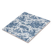  Rustisch Boerderij Frans Toile-Blue en White Tegeltje (Zijkant)