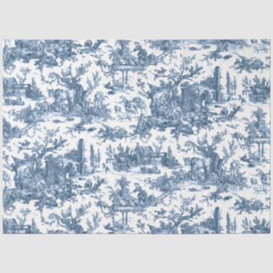  Rustisch Boerderij Frans Toile-Blue en White Tissuepapier