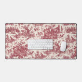  Rustisch Boerderij Frans Toile-Red & Tan Bureaumat (Keyboard & Muis)