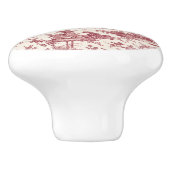  Rustisch Boerderij Frans Toile-Red & Tan Keramische Knop (Zijkant)