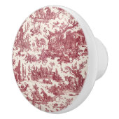  Rustisch Boerderij Frans Toile-Red & Tan Keramische Knop (Rechts)