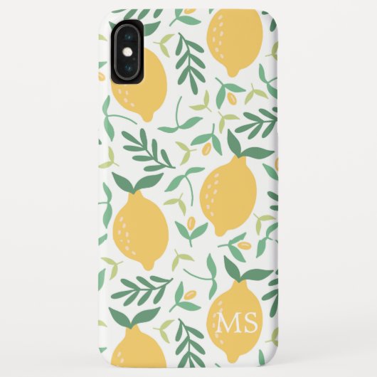 Rustisch Boerderij - Geel lemonpatroon monogram Case-Mate iPhone Case (Achterkant)