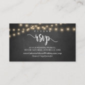 Rustisch Boerderij Hout, String Lights, RSVP reage Informatiekaartje (Voorkant)