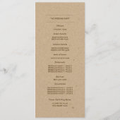 Rustisch Boerderij, Kraft Paper Wedding Programme Programma (Achterkant)