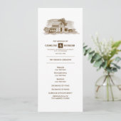 Rustisch Boerderij, Kraft Paper Wedding Programme Programma (Staand voorkant)