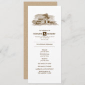 Rustisch Boerderij, Kraft Paper Wedding Programme Programma (Voorkant / Achterkant)