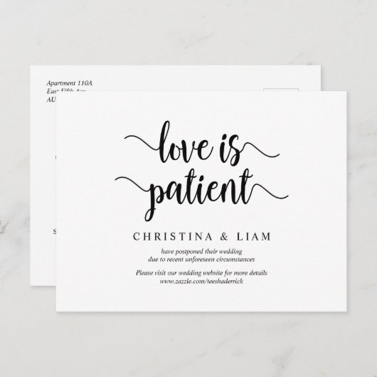 Rustisch Boerderij, Liefde is geduldig, huwelijk u Briefkaart (Voorkant / Achterkant)