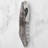 Rustisch BOERDERIJ LIFE in script Kurkentrekker (Achterkant)