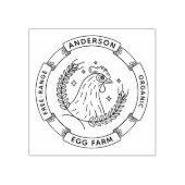 Rustisch Boerderij | Logo van kippen en tarwe Rubberstempel (Afrduk)