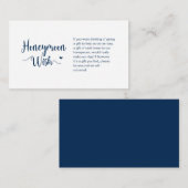 Rustisch Boerderij, Navy Blue, Honeymoon Wish Informatiekaartje (Voorkant / Achterkant)