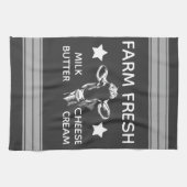 Rustisch Boerderij, vers melkkoe & stripes Theedoek (Horizontaal)