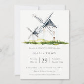 Rustisch Boerderij Windmill Theme Vow Renewal Invi Bedankkaart (Voorkant)
