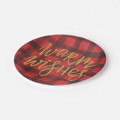 Rustisch Bord met buffelplaat rood en zwart papier (Gekanteld)