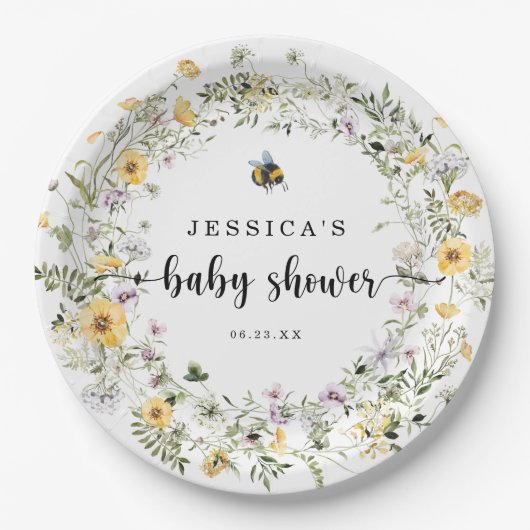 Rustisch Bord van Baby shower van onbewerkt bijenv (Voorkant)