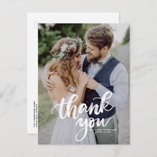 Rustisch borsteltje Berichten Weddenschap Dank u B Uitnodiging Briefkaart (Voorkant / Achterkant)