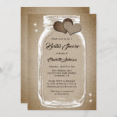 Rustisch  Burlap Mason Jar Vrijgezellenfeest Kaart (Voorkant / Achterkant)