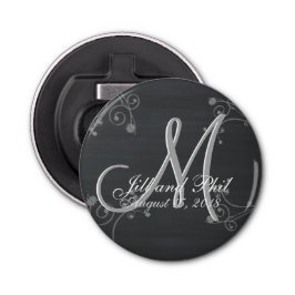 Rustisch Chalkboard 3d Monogram Button Flesopener