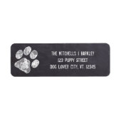Rustisch Chalkboard Paw Print Return Address Label (Voorkant)