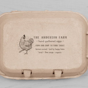 Rustisch Chicken & Hand Geschreven Type   Verse ei Zelfinktende Stempel