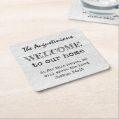 Rustisch Christelijk WELCOME Vierkante Kartonnen Onderzetter (Schuin)