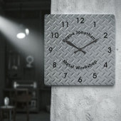 Rustisch Diamond Bord Faux Metal Lug Pattern Vierkante Klok