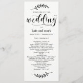 Rustisch Elegance EDITABLE COLOR Wedding Programme Programma (Voorkant)