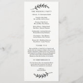 Rustisch Elegance EDITABLE COLOR Wedding Programme Programma (Achterkant)