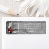 Rustisch etiket rode vlinder (Insitu)