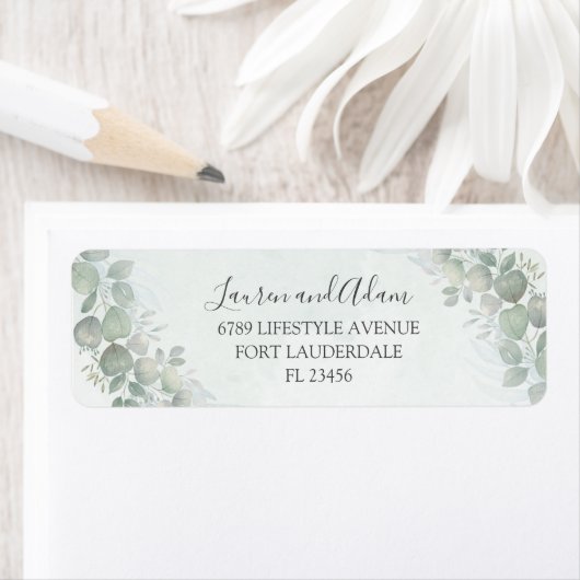 Rustisch Eucalyptus Sage Green Address Label (Insitu)